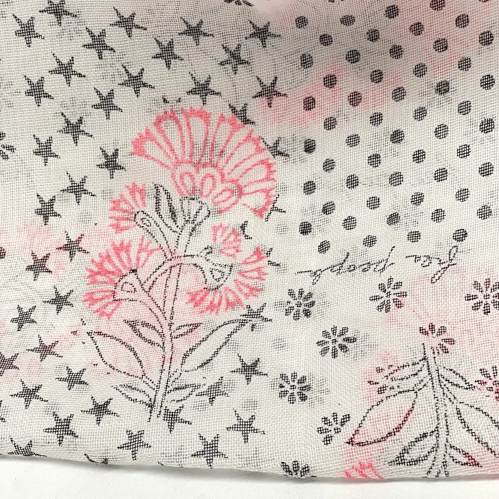 Free People Reusable‎ Shopping Tote Mesh Bag XL Boho Pink Floral Lightweight